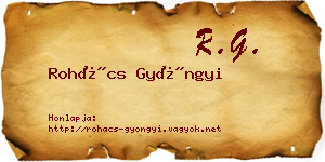Rohács Gyöngyi névjegykártya