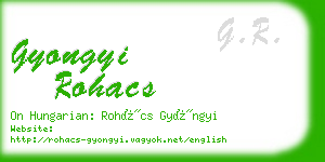 gyongyi rohacs business card